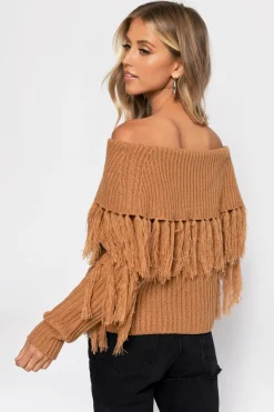 Tobi One More Off The Shoulder Sweater - Wine