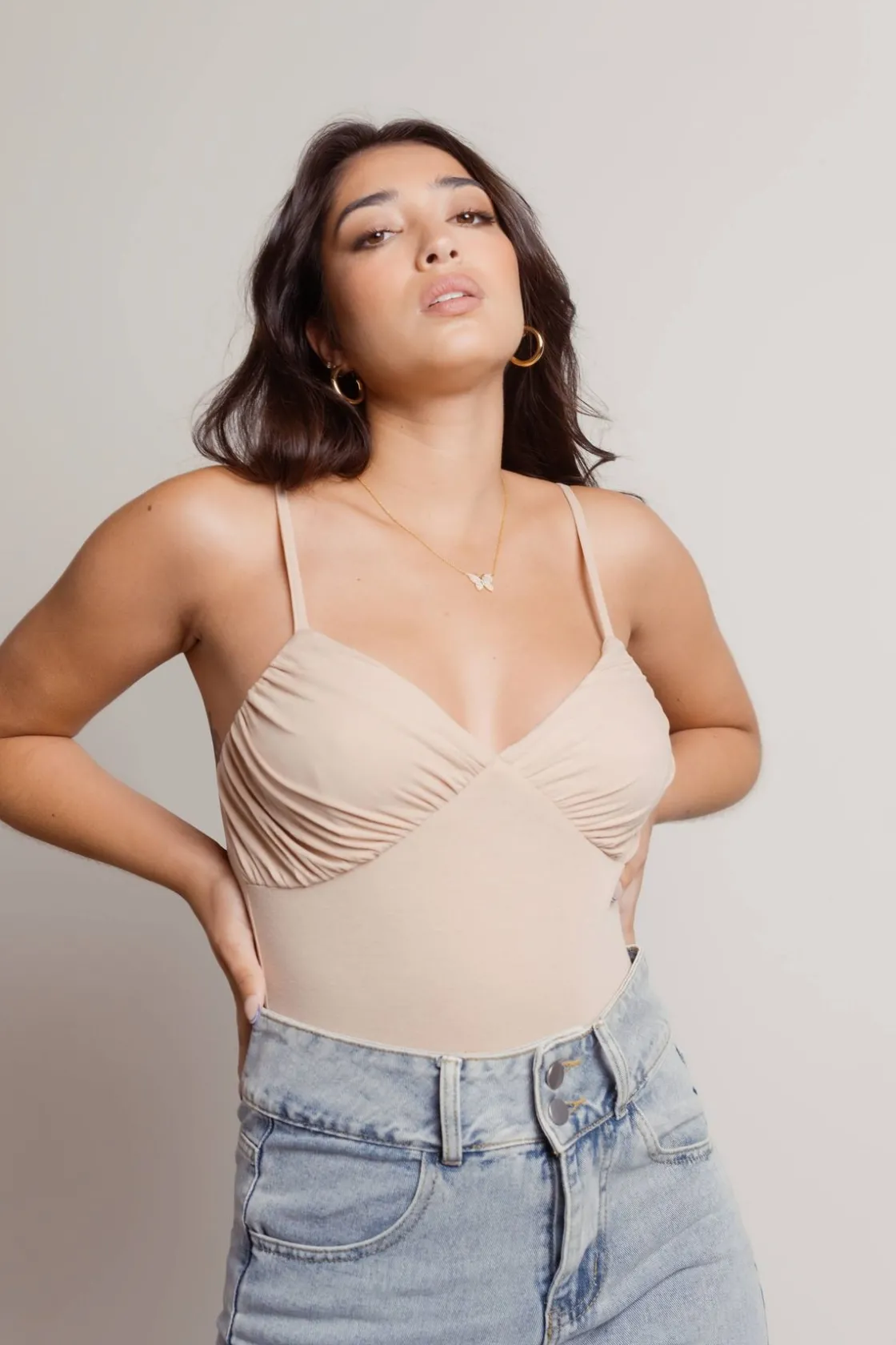 Tobi One Wish Ruched Bust Bodysuit -