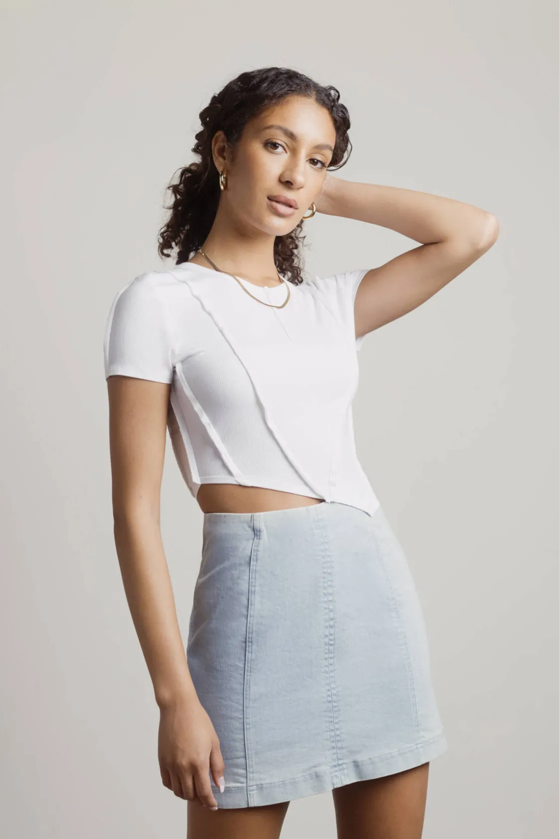 Tobi Only One Here Seam Lines Tee - Burnt Orange