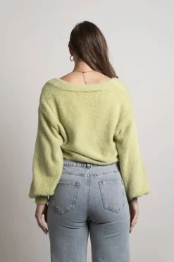 Tobi Onto You Sweater Cardigan - Green