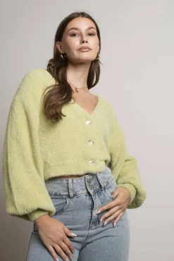 Tobi Onto You Sweater Cardigan - Green
