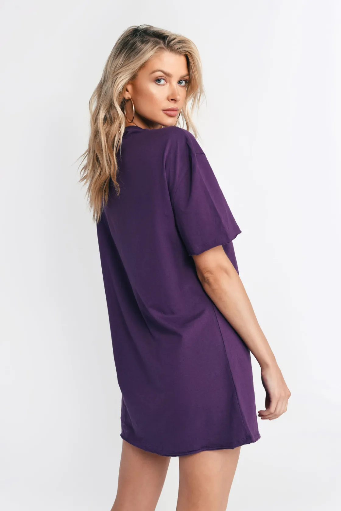 Tobi Over You Front Slit Shirt Mini Dress -