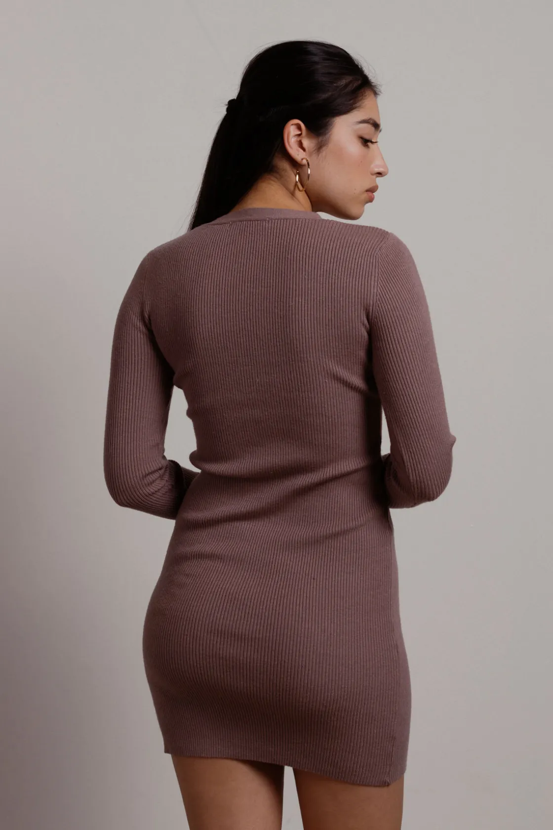 Tobi Oxnard Ribbed Sweater Mini Dress -
