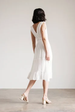 Tobi Pallas Ruched Slit Midi Dress
