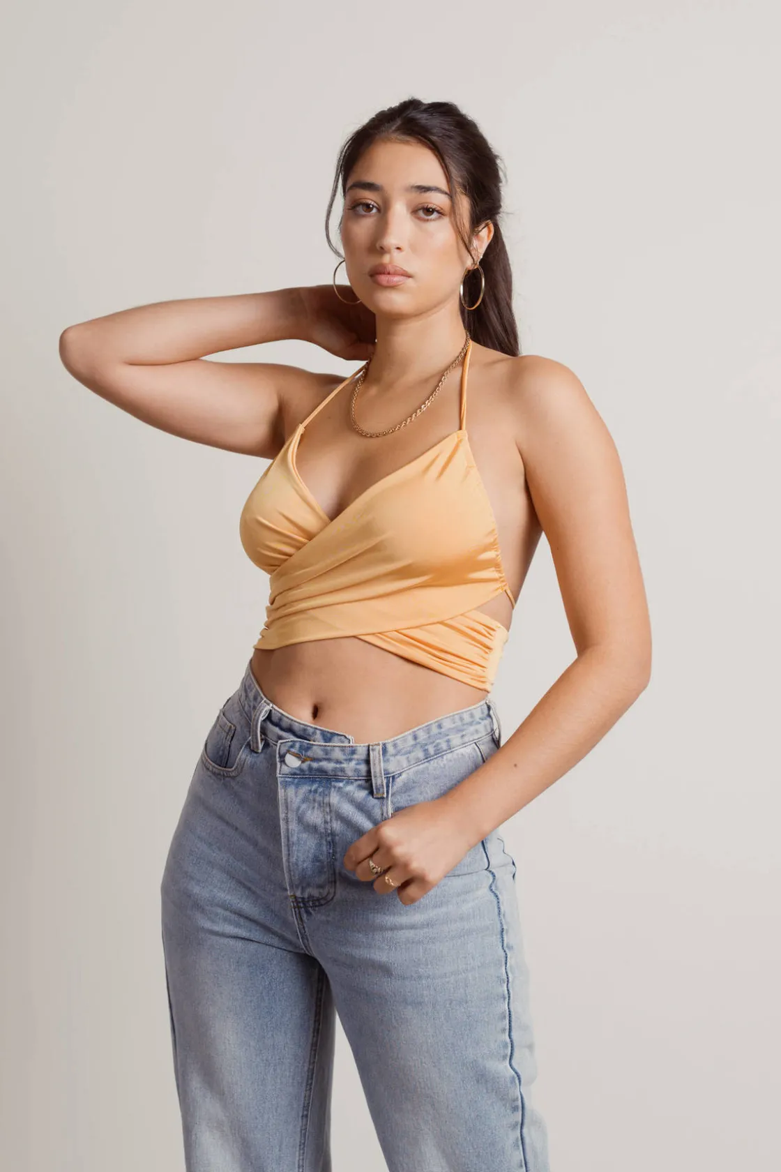 Tobi Panorama Crop Top - Amber