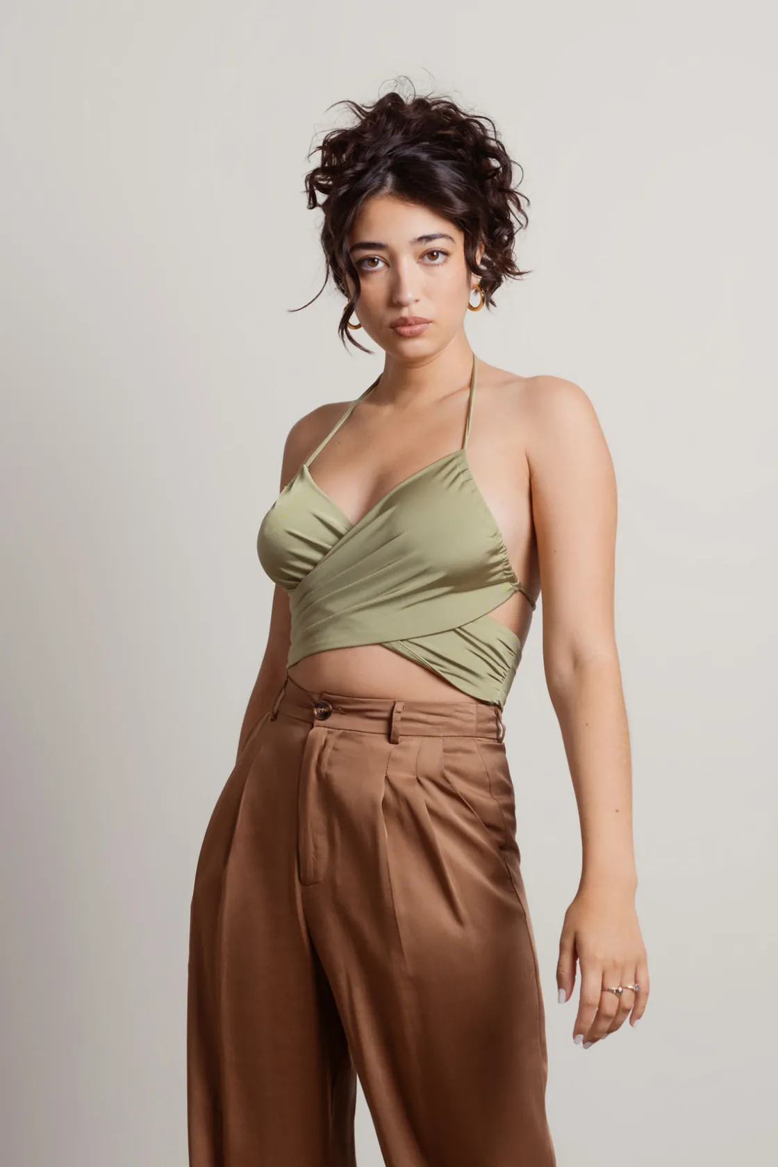Tobi Panorama Crop Top - Amber