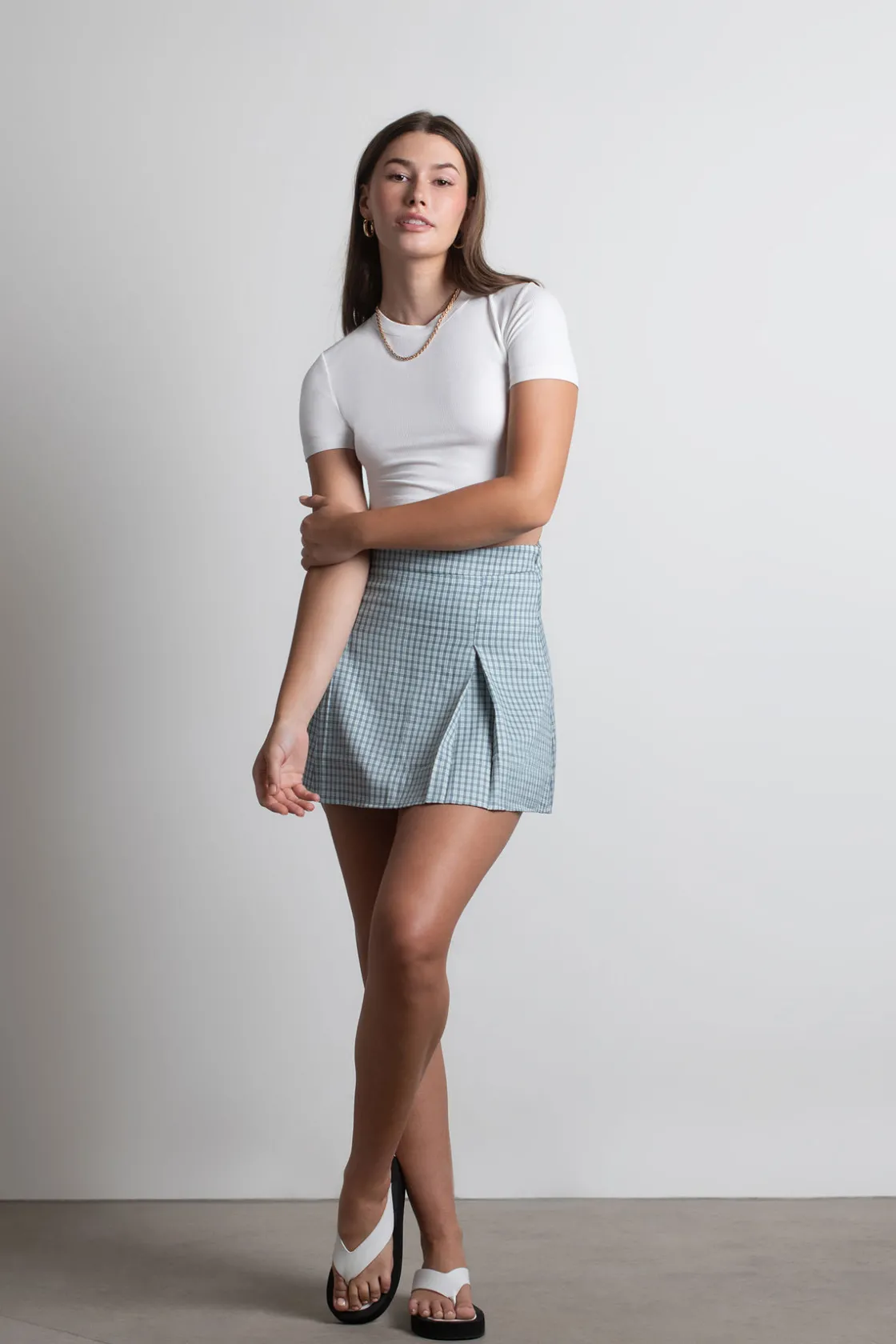 Tobi Pate Choux Plaid Mini Skirt -