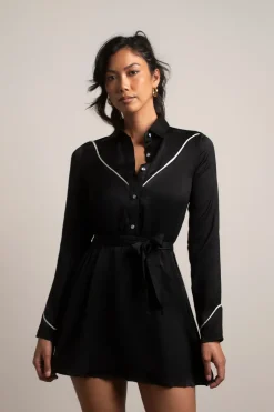 Tobi Patty Button Up Skater Mini Dress -