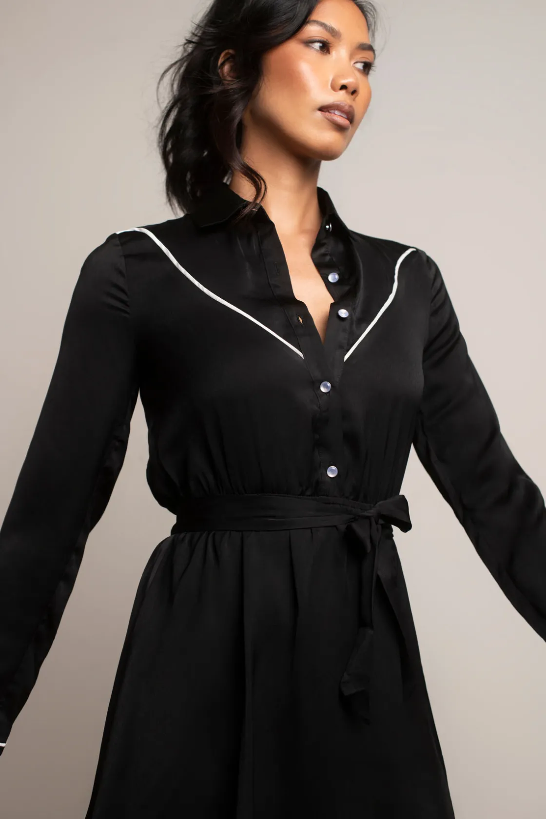 Tobi Patty Button Up Skater Mini Dress -