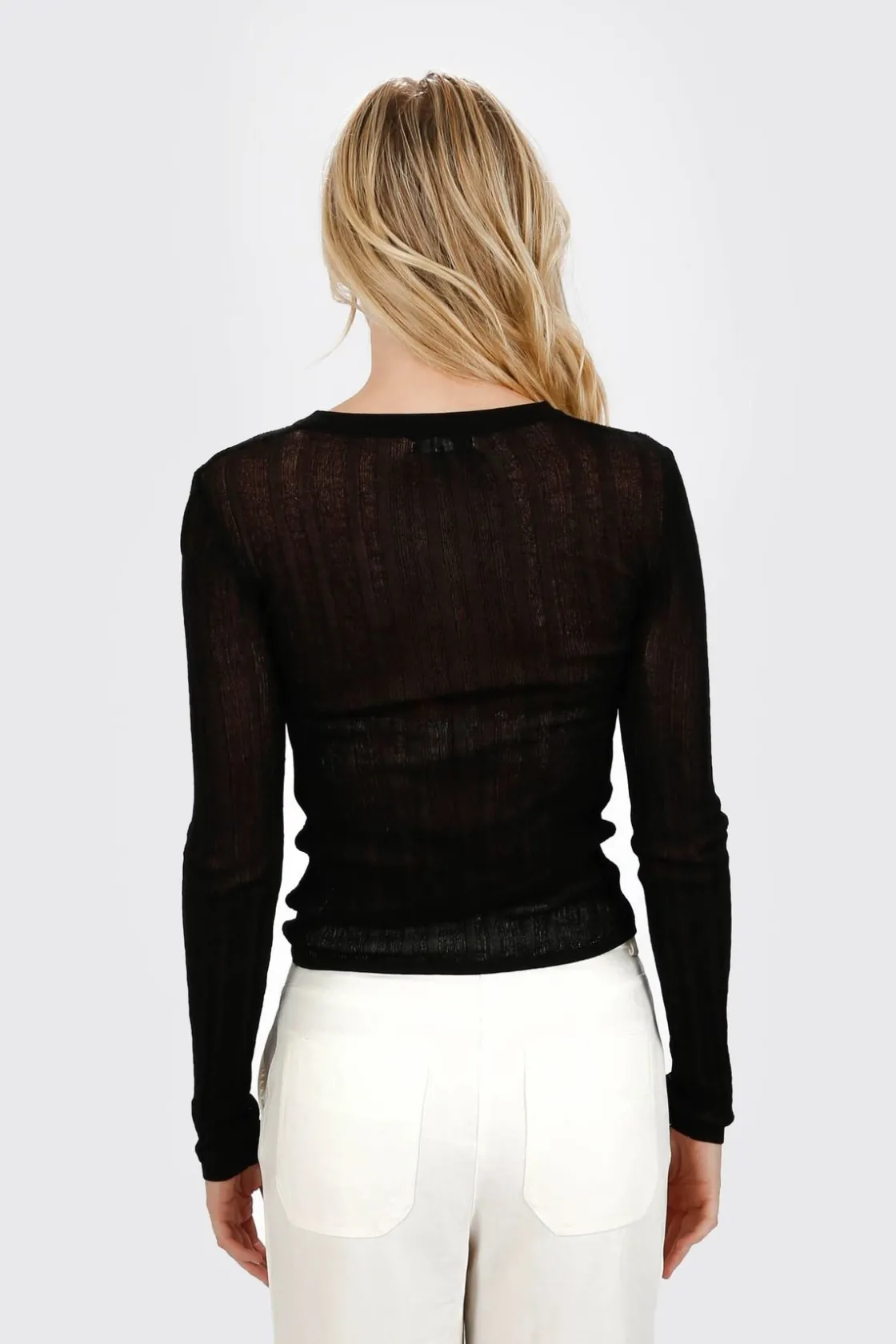 Tobi Paulette Sheer Top - Black