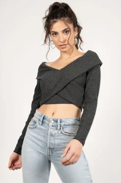 Tobi Pick It Up Cross Front Sweater -