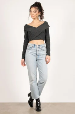 Tobi Pick It Up Cross Front Sweater -