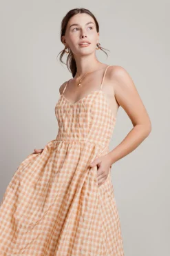 Tobi Picnic At The Cottage Gingham Cami Midi Dress -