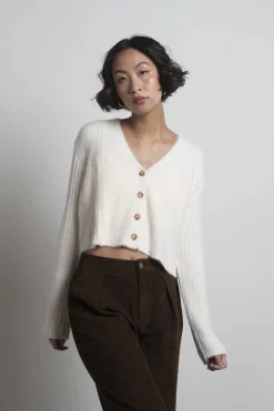 Tobi Pieper Sweater Cardigan - Ivory