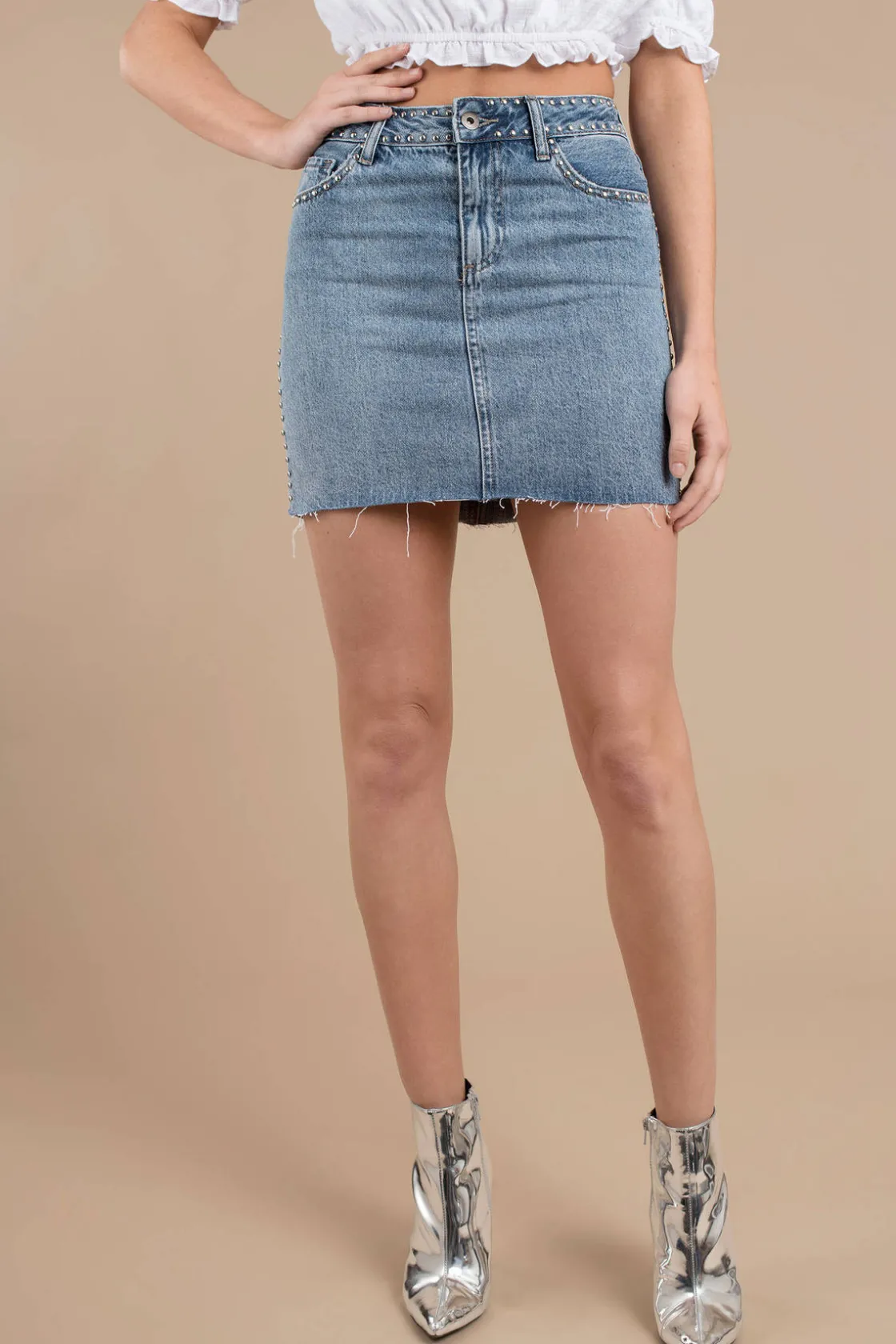 Tobi Pistola Sierra Studded Mini Skirt -