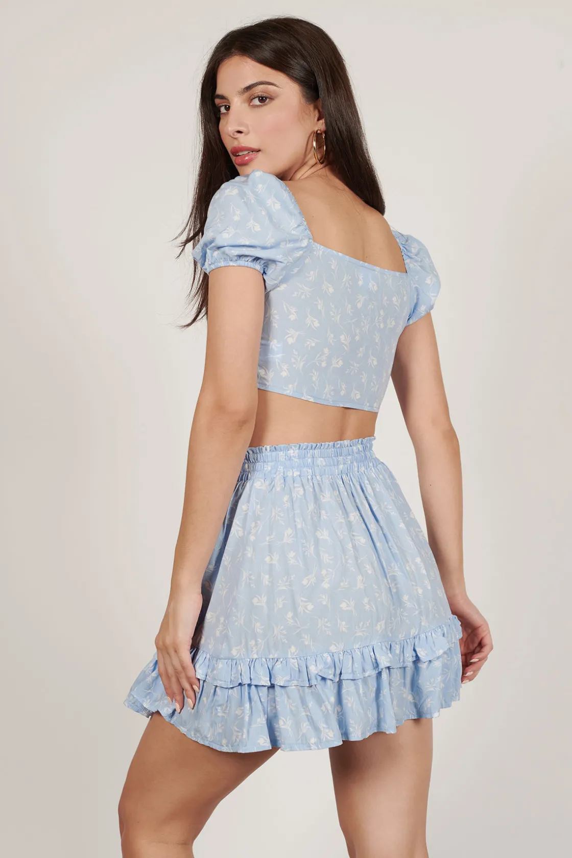 Tobi Play With Floral Crop Top And Mini Skirt Set -