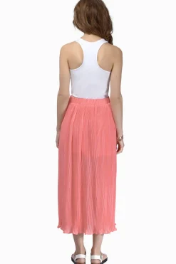 Tobi Pleat The Way Lettuce Hem Maxi Skirt - Mint