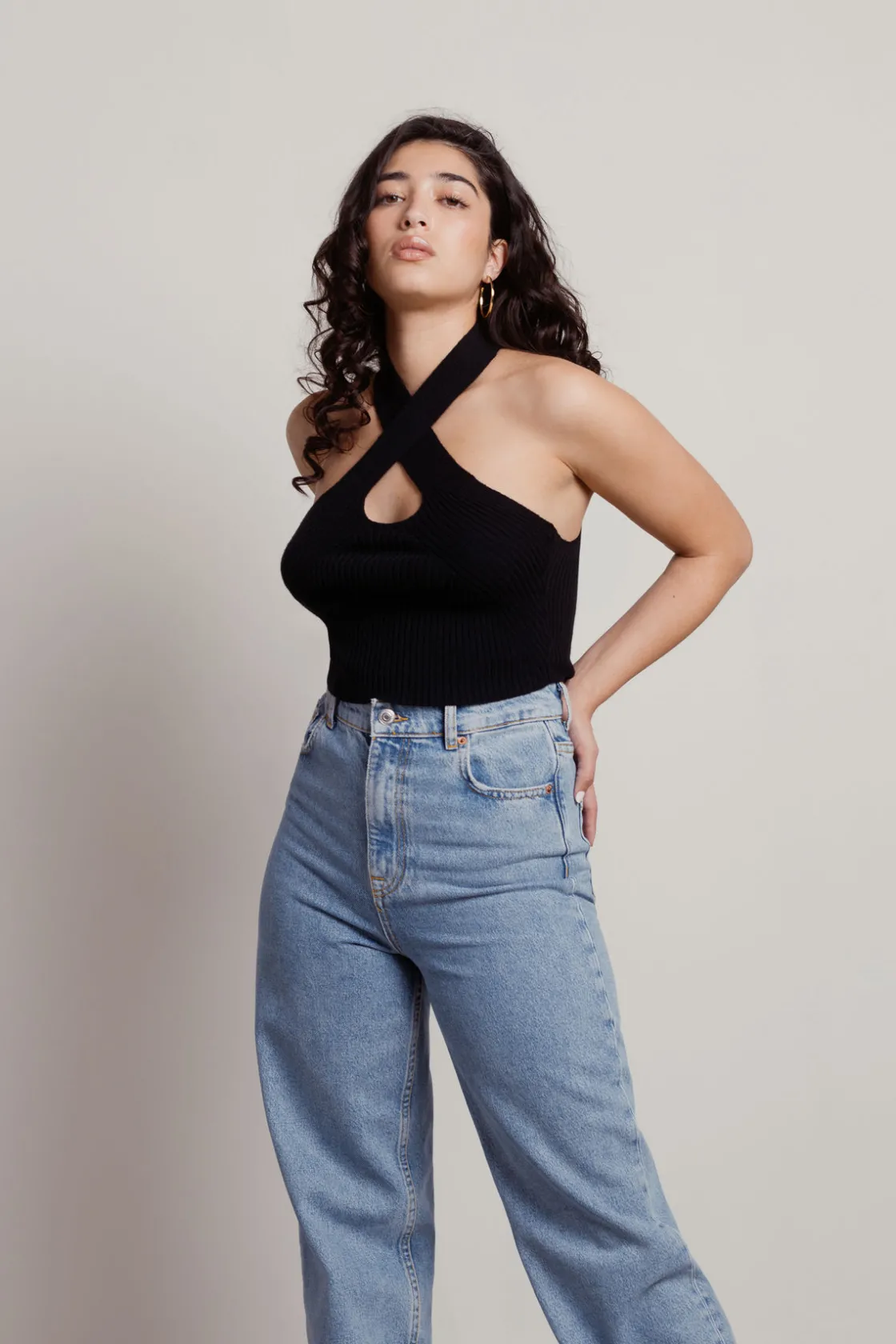 Tobi Polly Crop Top - Green