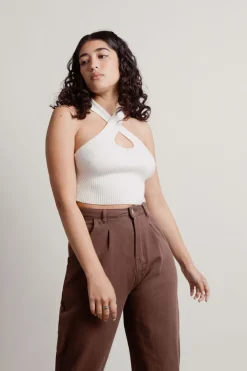 Tobi Polly Crop Top - Green