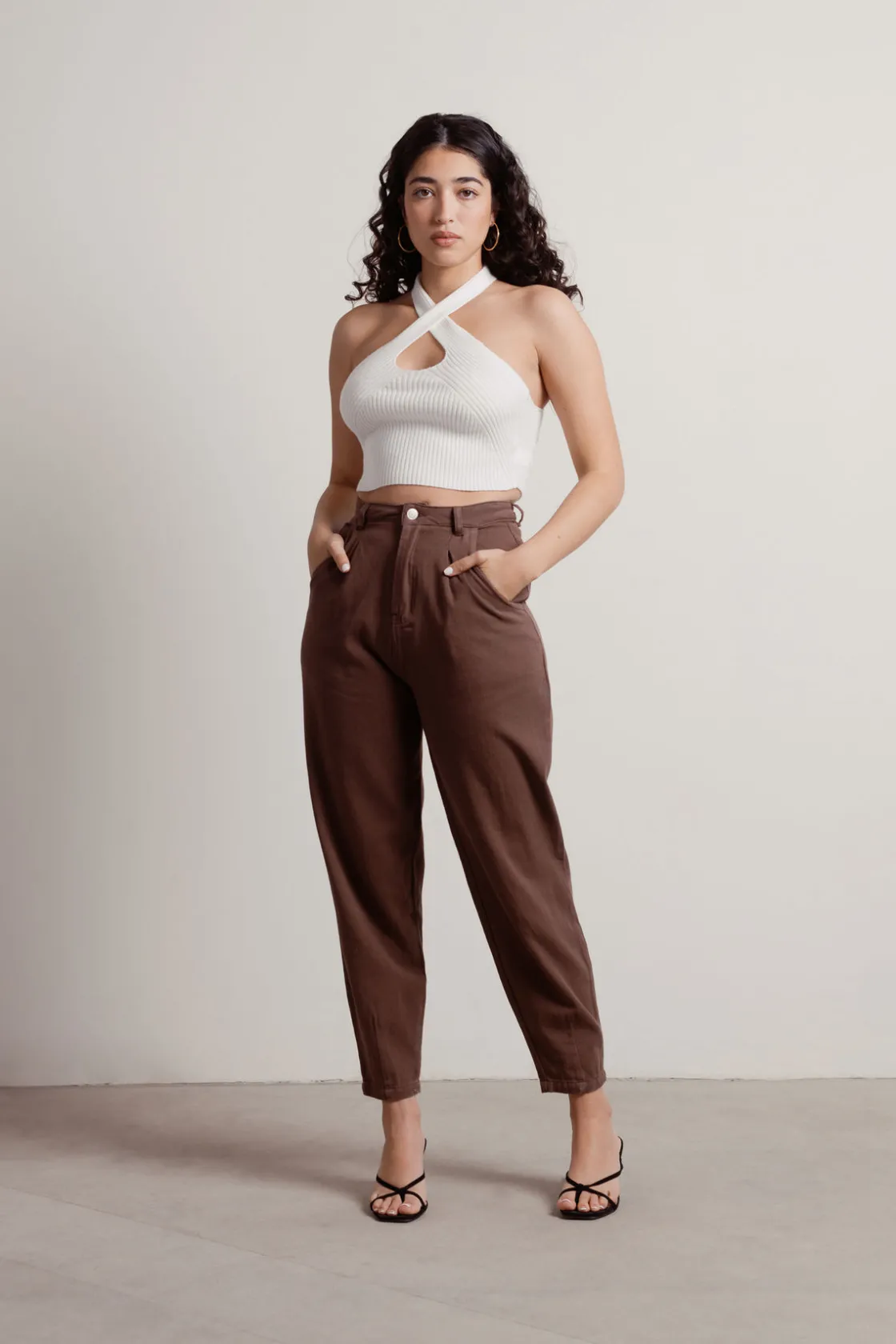 Tobi Polly Crop Top - Green