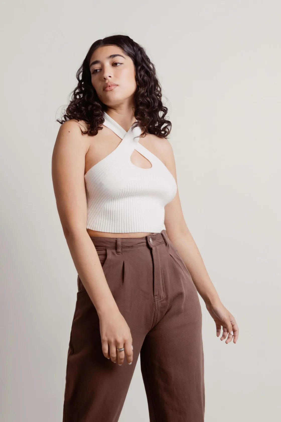 Tobi Polly Crop Top - Green