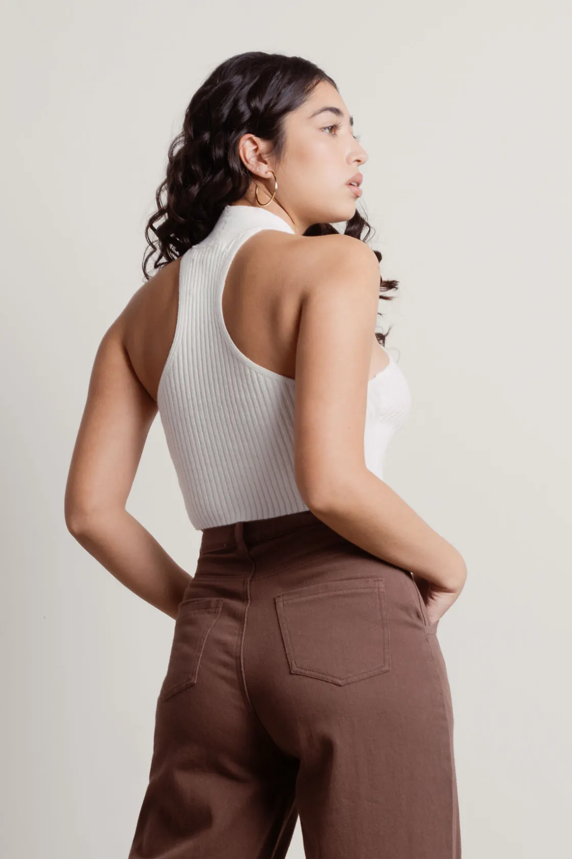 Tobi Polly Crop Top - Green