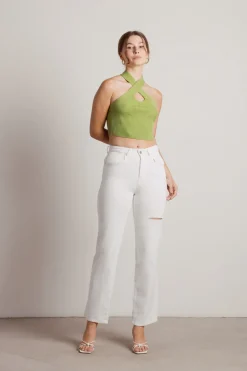Tobi Polly Crop Top - Green