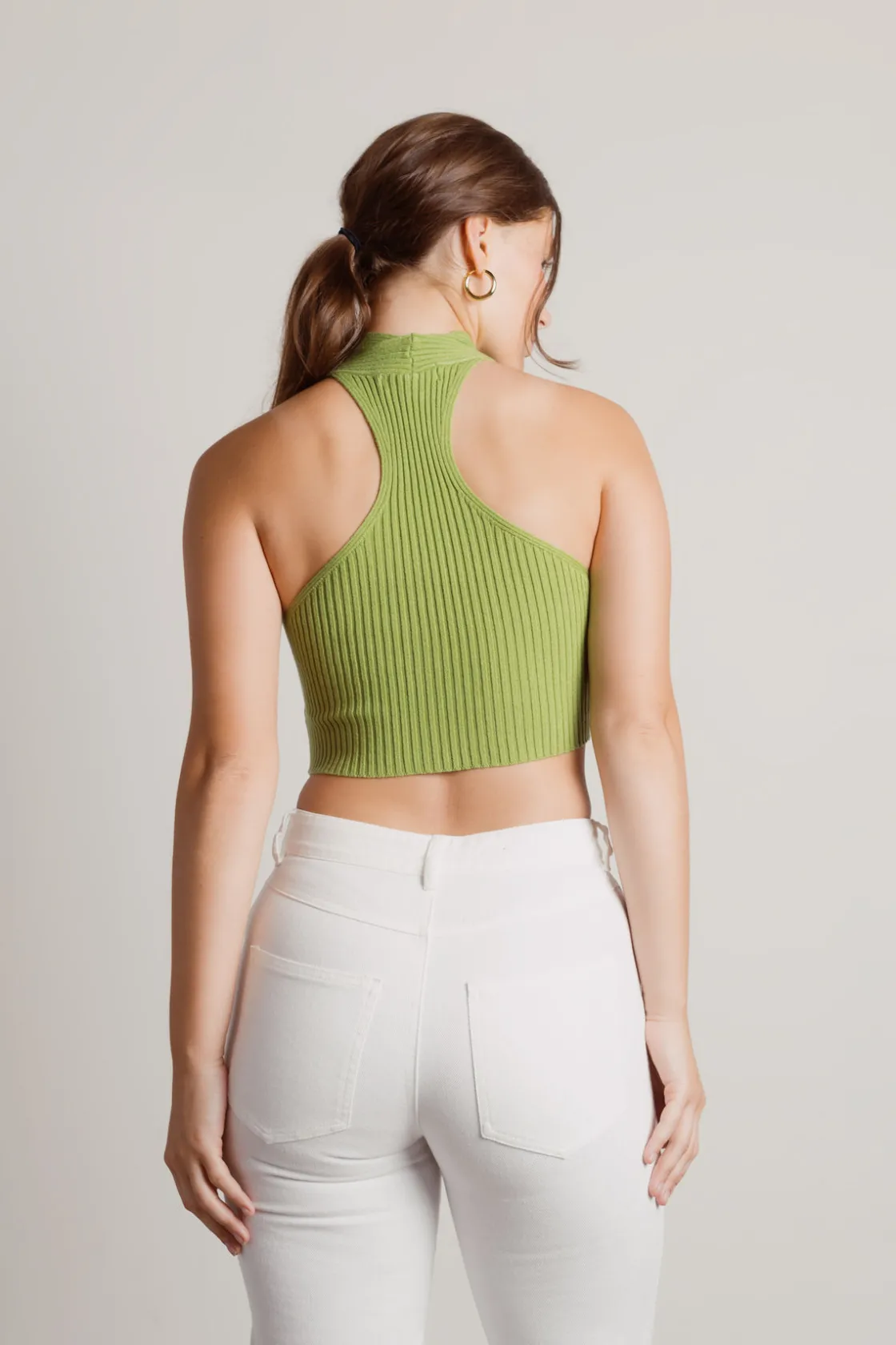 Tobi Polly Crop Top - Green