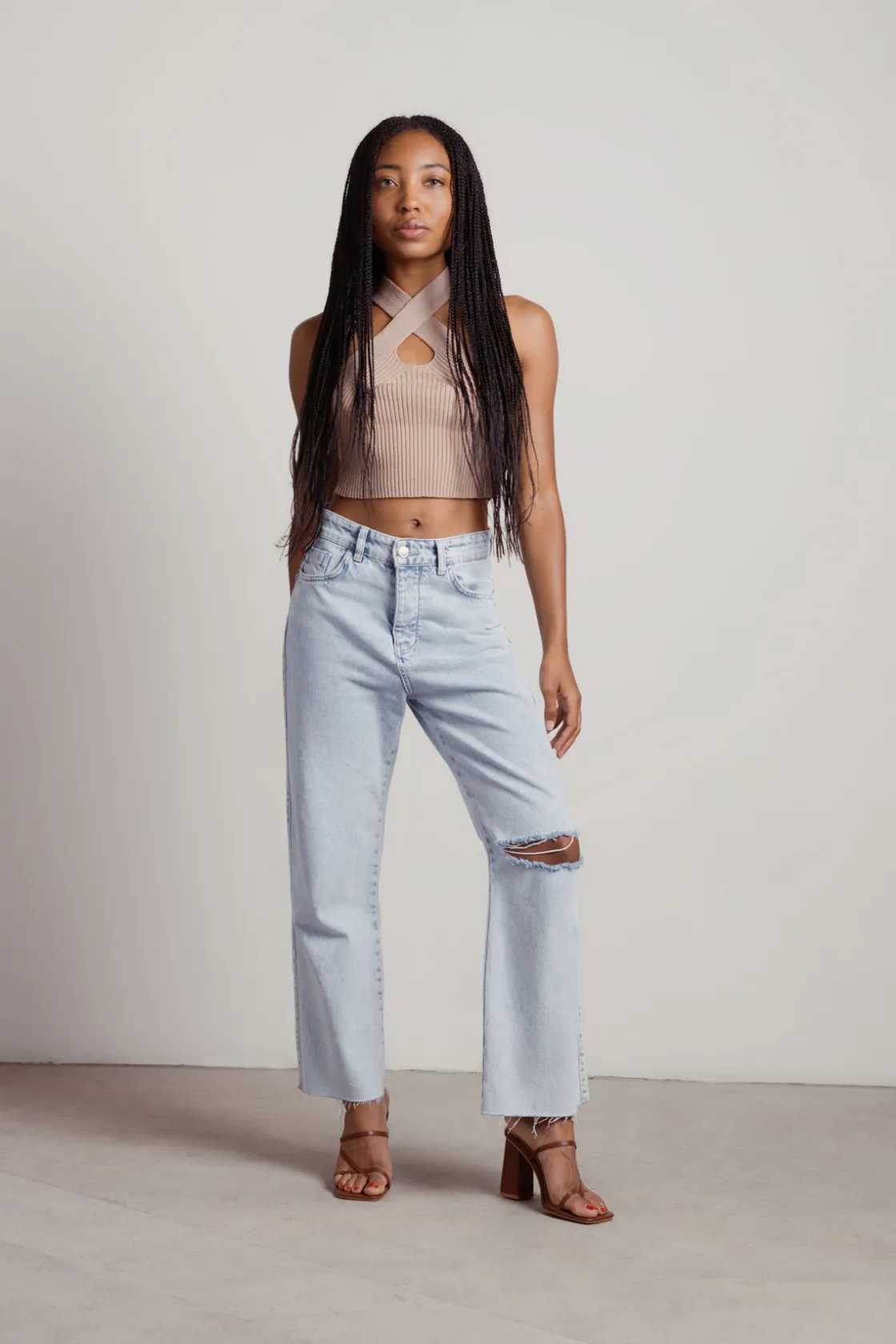 Tobi Polly Crop Top - Green