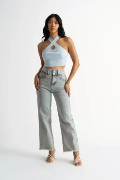 Tobi Polly Crop Top - Green