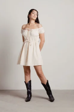Tobi Pretty Little Things Off The Shoulder Babydoll Mini Dress -