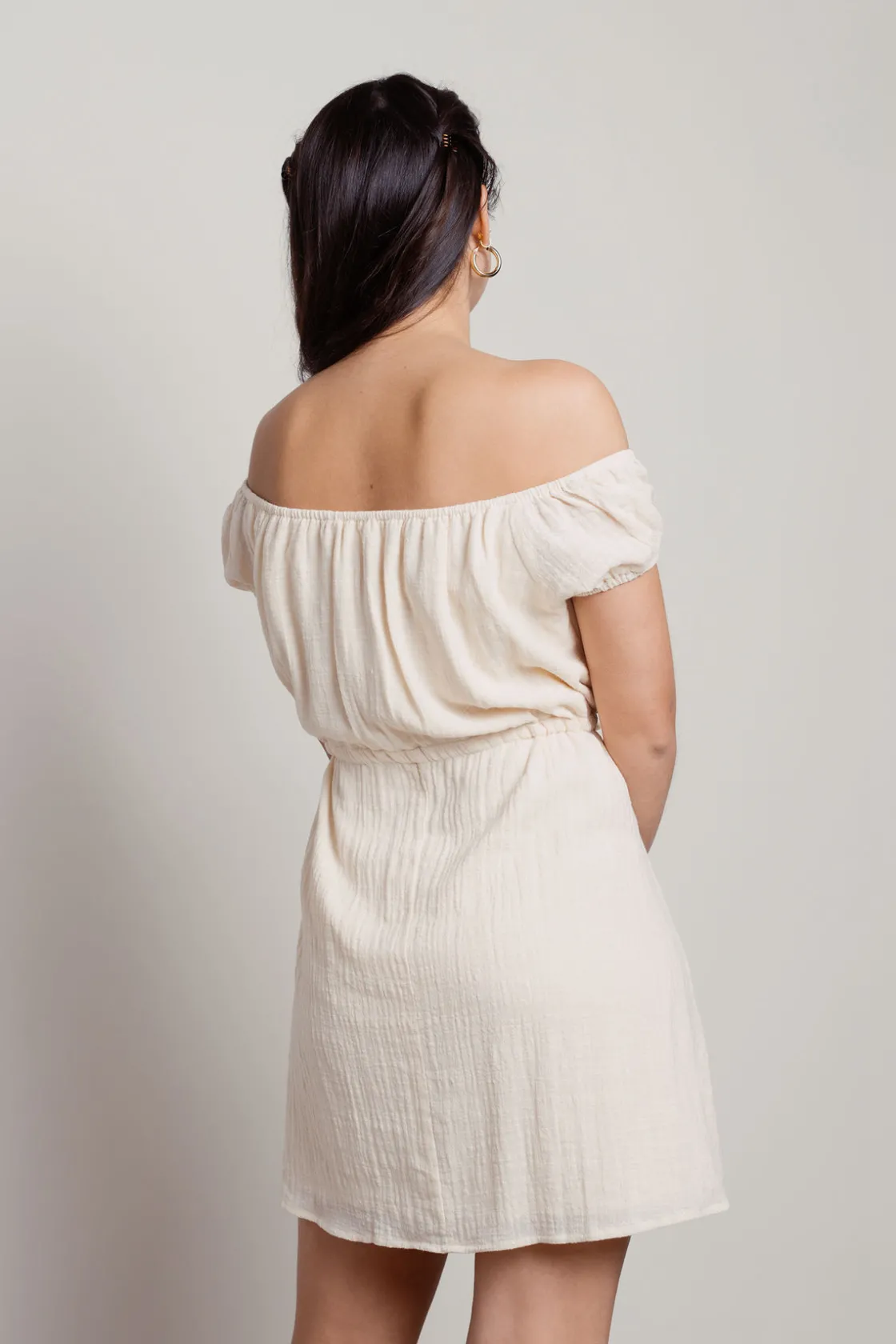 Tobi Pretty Little Things Off The Shoulder Babydoll Mini Dress -