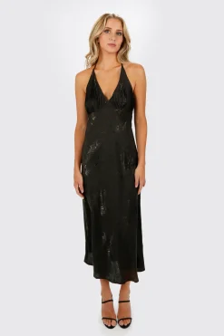 Tobi Pretty Obvious Satin Floral Midi Dress -
