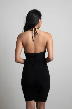 Tobi Put In Work Cutout Open Back Mini Dress - Chocolate