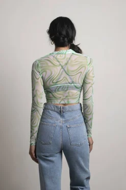 Tobi Put On The Pressure Crop Top - Green