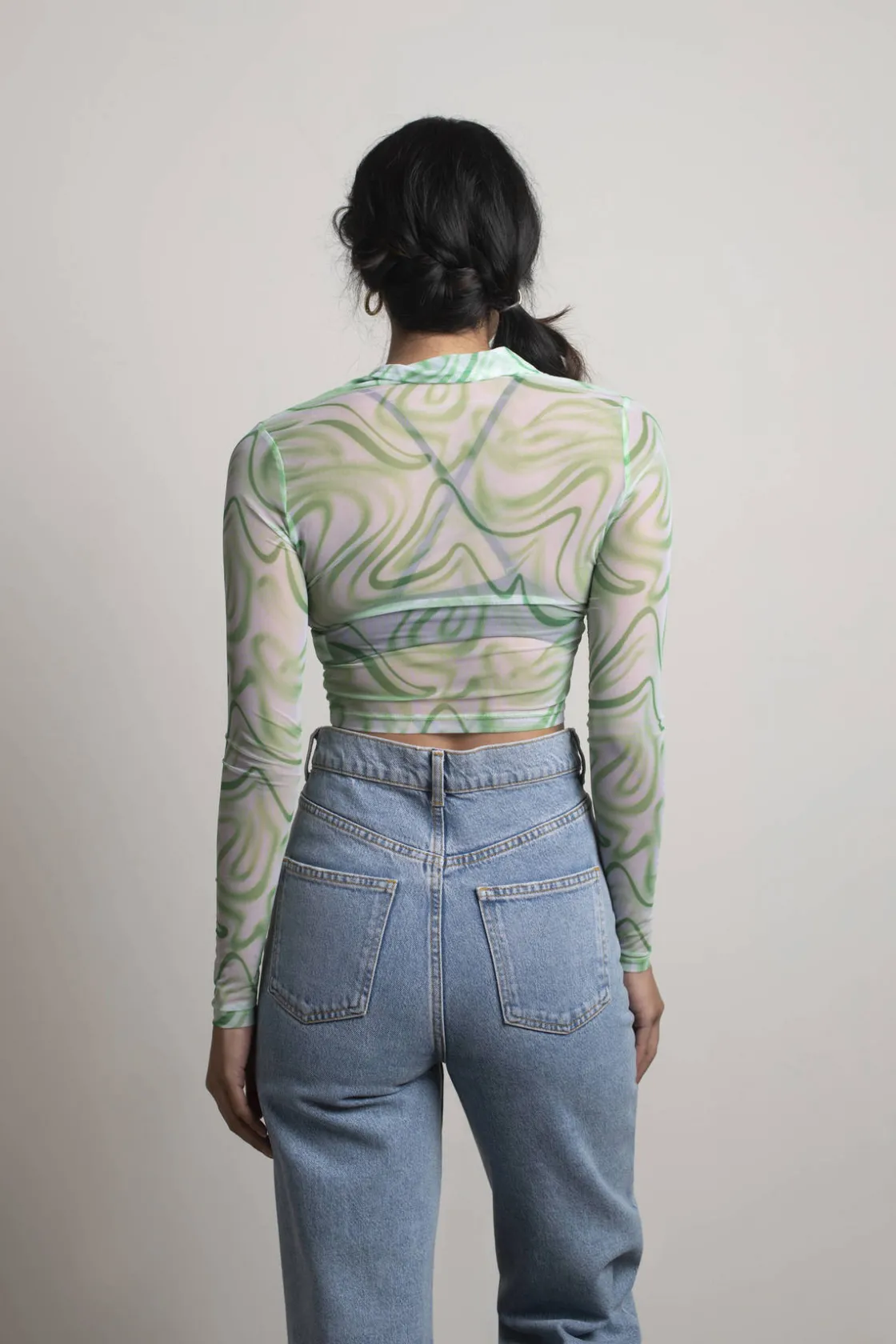 Tobi Put On The Pressure Crop Top - Green