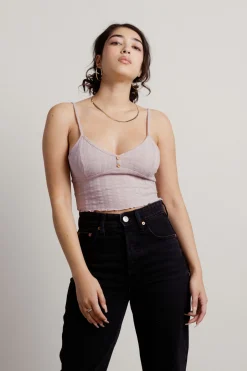 Tobi Quicksand Crop Top - Grey