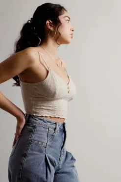 Tobi Quicksand Crop Top - Grey