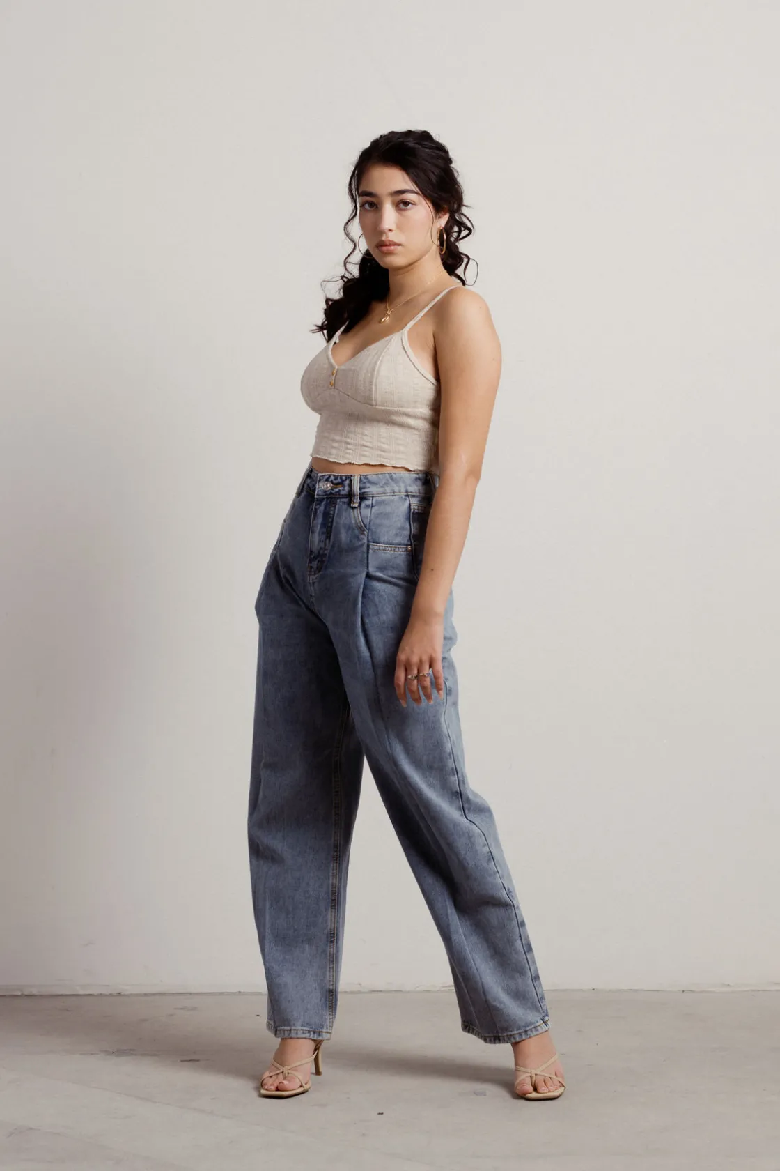 Tobi Quicksand Crop Top - Grey