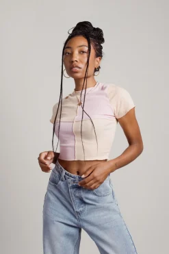 Tobi Quinn Crop Top - Mint-Ivory