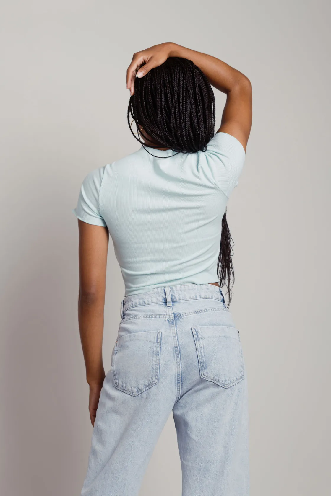 Tobi Quinn Crop Top - Mint-Ivory