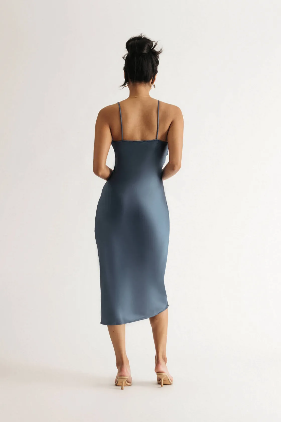 Tobi Quit Playing Games Satin Knot Midi Dress