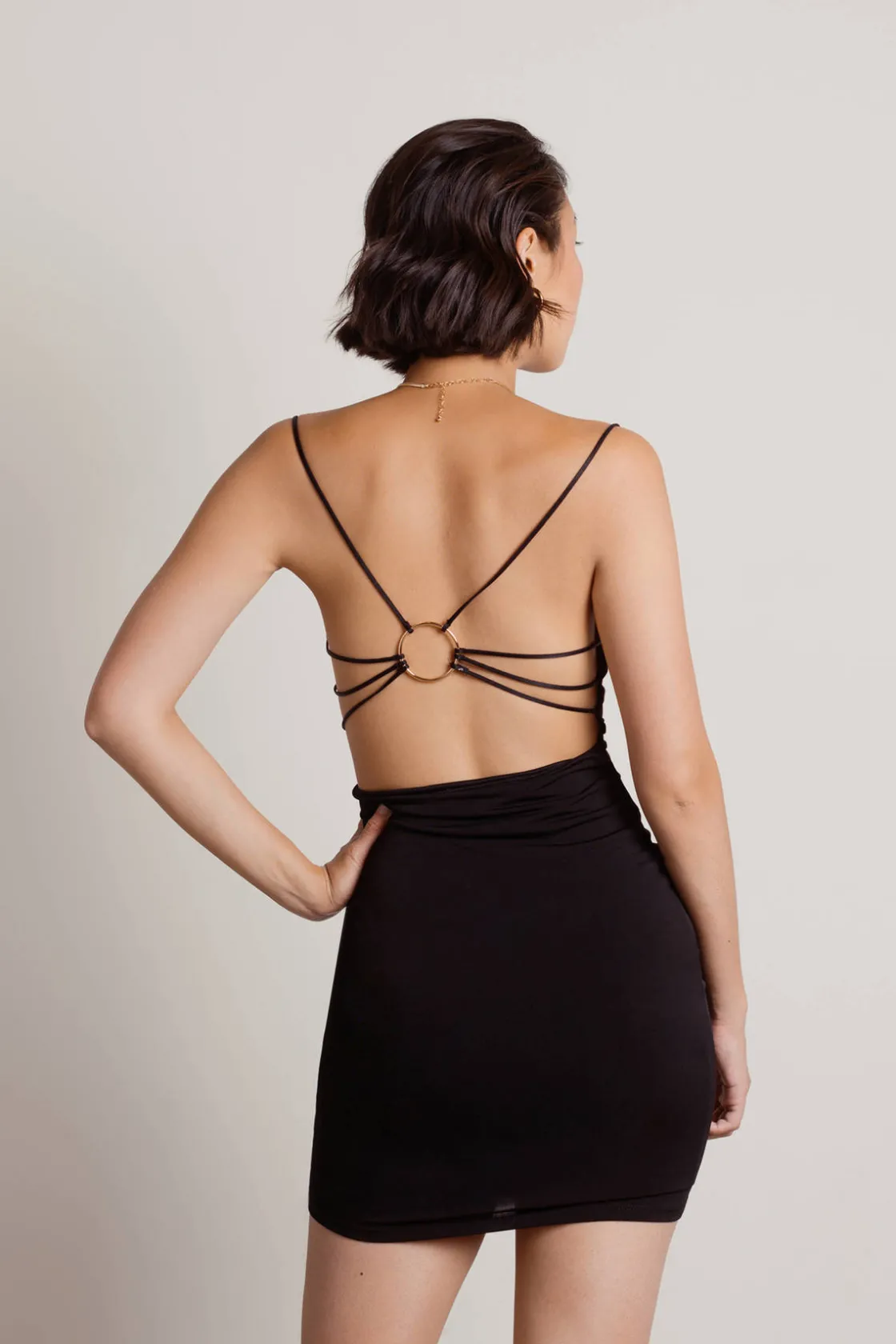 Tobi Ready To Go Open Back Bodycon Mini Dress - Sage