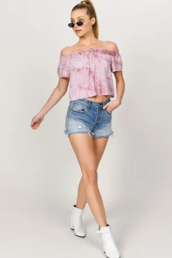 Tobi Rebecca Tie Dye Top - Mauve