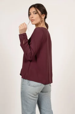 Tobi Rebecka Front Tie Blouse - Black
