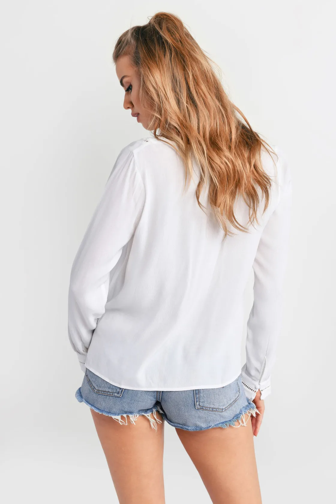 Tobi Rebecka Front Tie Blouse - Black