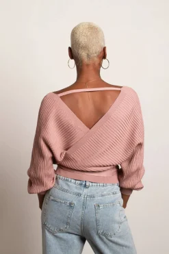 Tobi Relax Sweetie Wrap Tie Sweater - Grey