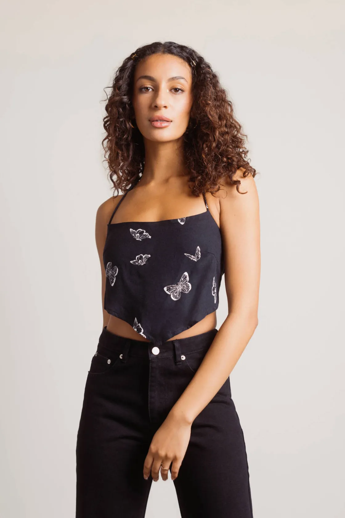 Tobi Resting Butterfly Crop Top -