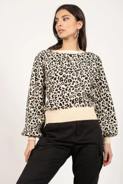 Tobi Ride It Leopard Print Sweater -