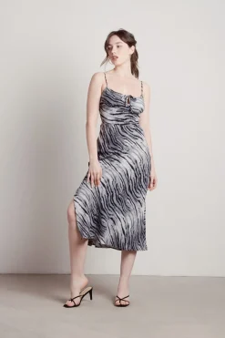 Tobi Rima Tiger Print Cami Midi Dress - Brown